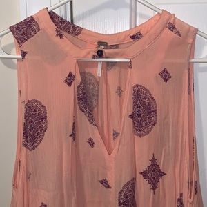Free People snap out of it medallion patterned cut out high neck dress